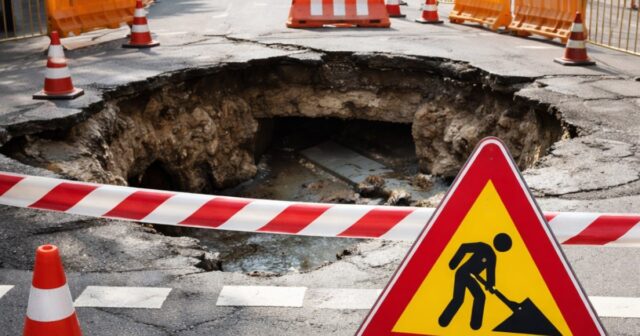 Cedimento stradale in via Nizza a Salerno provoca disagi alla circolazione Cedimento stradale in via Nizza a Salerno provoca disagi alla circolazione