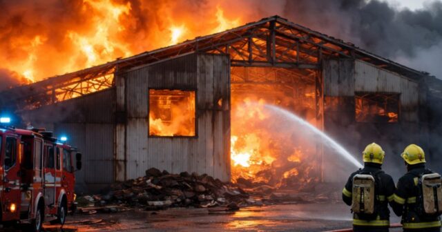 Incendio distrugge capannone a Torraca, nessun ferito Incendio distrugge capannone a Torraca, nessun ferito