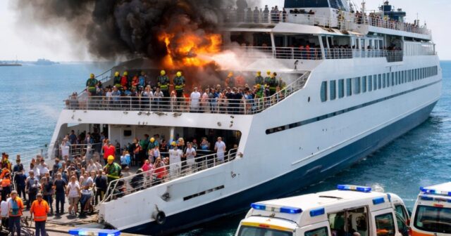 Incendio su traghetto diretto a Capri, cinque intossicati Incendio su traghetto diretto a Capri, cinque intossicati