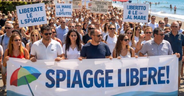 Marcia per le spiagge libere a Salerno: Lanocita guida la protesta