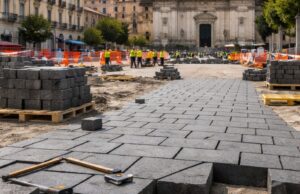 Piazza San Francesco cambia volto: ecco la nuova pavimentazione in pietra lavica etnea Piazza San Francesco cambia volto: ecco la nuova pavimentazione in pietra lavica etnea