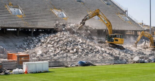 Avviati i lavori di demolizione della Curva Nord allo stadio Arechi Avviati i lavori di demolizione della Curva Nord allo stadio Arechi