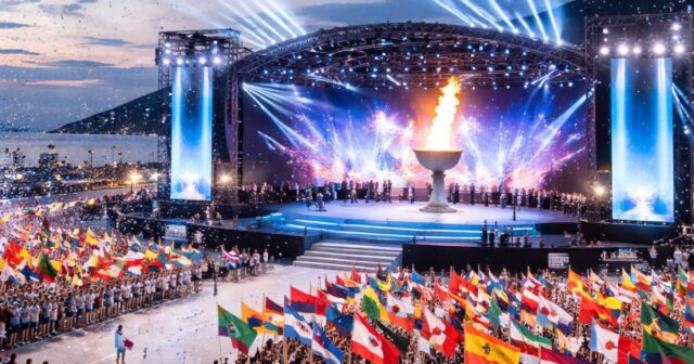 Cerimonia d'apertura degli EUG Salerno 2026 in Piazza della Libertà