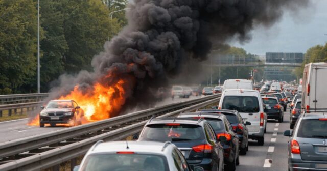 Incendio di un veicolo provoca disagi sulla A2 Dir tra Salerno e Napoli Incendio di un veicolo provoca disagi sulla A2 Dir tra Salerno e Napoli