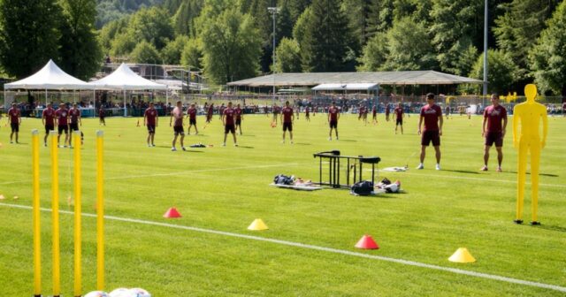Intensa mattinata di allenamenti per la Salernitana a Cascia Intensa mattinata di allenamenti per la Salernitana a Cascia