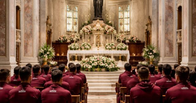 La Salernitana in visita alla Basilica di Santa Rita durante il ritiro La Salernitana in visita alla Basilica di Santa Rita durante il ritiro