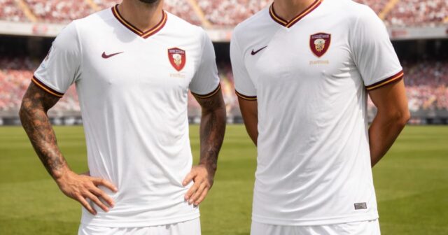 La Salernitana presenta il nuovo kit da trasferta con il vecchio logo La Salernitana presenta il nuovo kit da trasferta con il vecchio logo