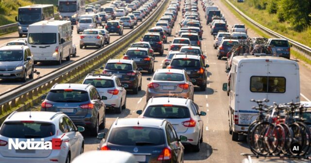 Controesodo estivo in Salerno: traffico intenso e code sulle strade Controesodo estivo in Salerno: traffico intenso e code sulle strade