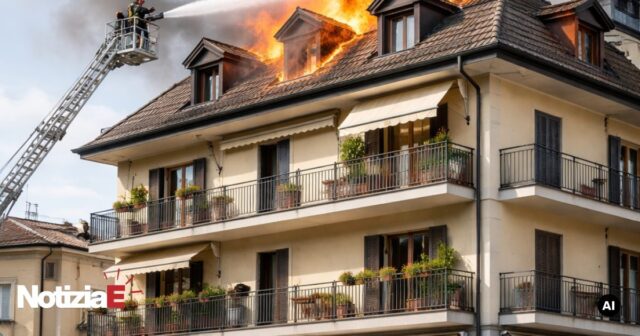 Incendio in una palazzina di Eboli: tutti in salvo Incendio in una palazzina di Eboli: tutti in salvo