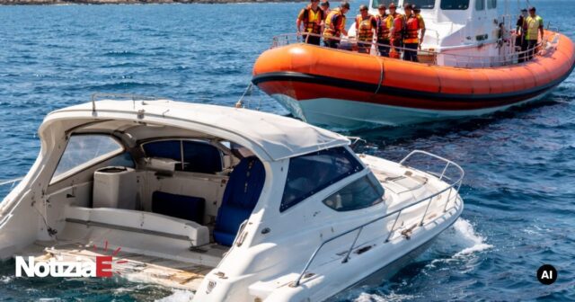 Salvataggio di nove persone a Punta Licosa dopo il rischio di affondamento di una barca Salvataggio di nove persone a Punta Licosa dopo il rischio di affondamento di una barca