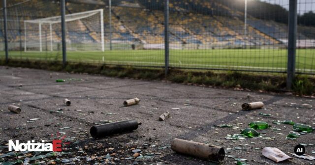 Supporters della Juve Stabia lanciano bombe carta a Pagani