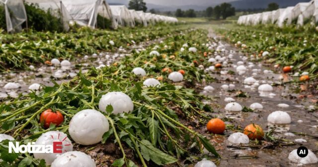 Violenta bomba d'acqua colpisce il Salernitano, danni all'agricoltura