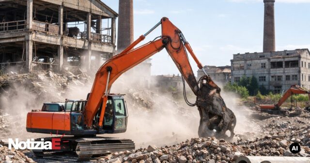 Iniziati i lavori di demolizione dell'ex fabbrica Doro a Salerno