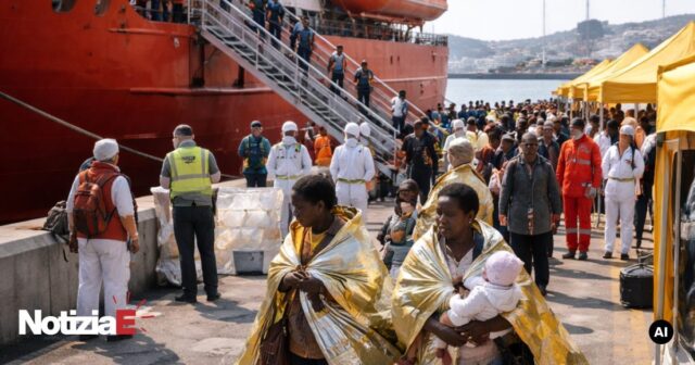 Sbarco di 78 migranti a Salerno, tra cui donne e neonati Sbarco di 78 migranti a Salerno, tra cui donne e neonati